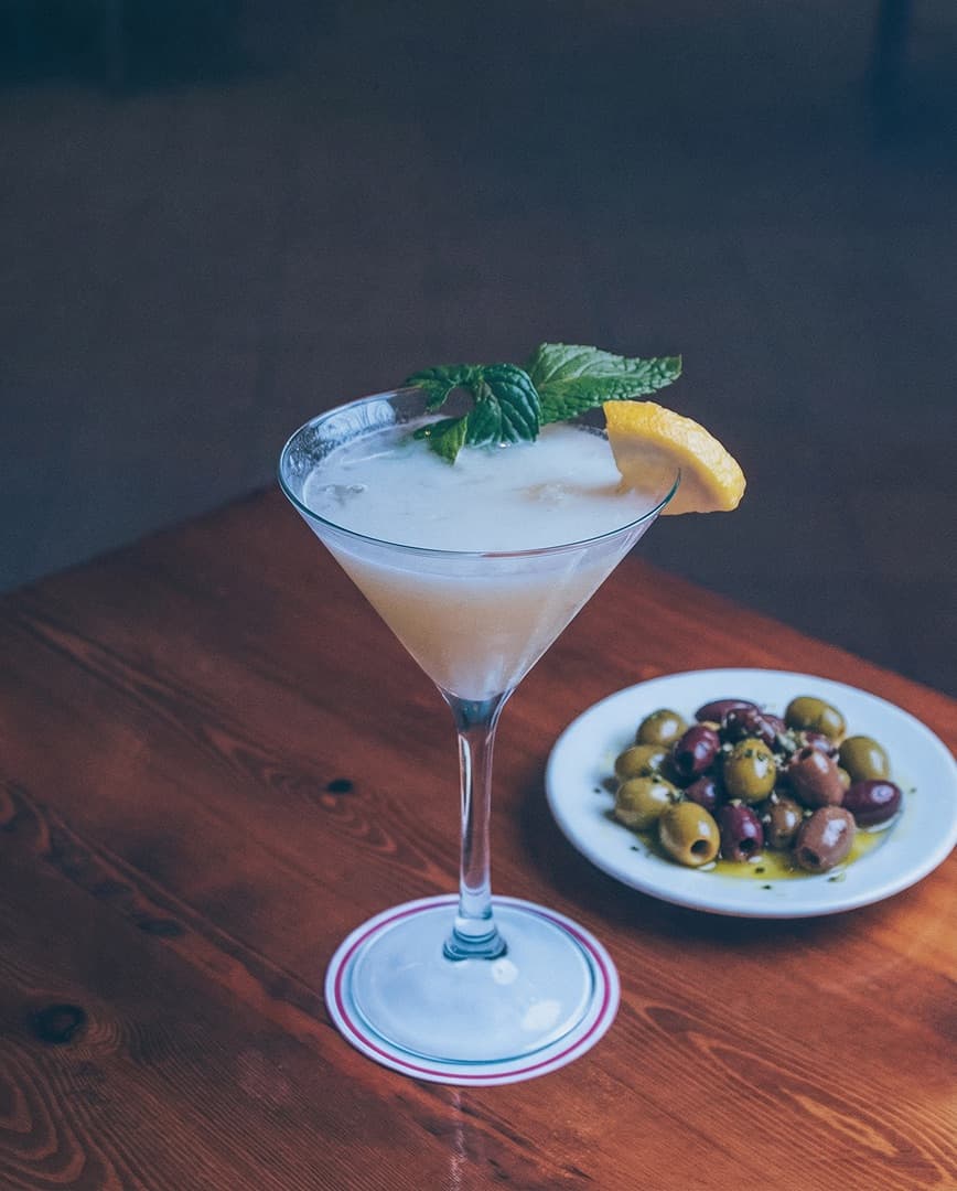 Martini with olives